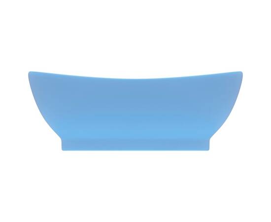 Chiuvetă lux cu preaplin, bleu mat, 58,5x39 cm, ceramică, oval, 3 image