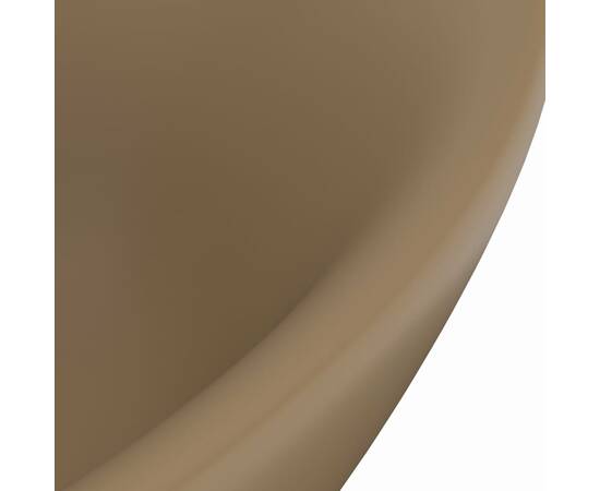 Chiuvetă lux cu preaplin, crem mat, 58,5x39 cm ceramică, oval, 5 image