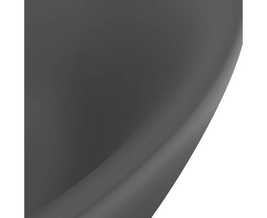 Chiuvetă lux cu preaplin, negru mat, 58,5x39 cm ceramică, oval, 5 image