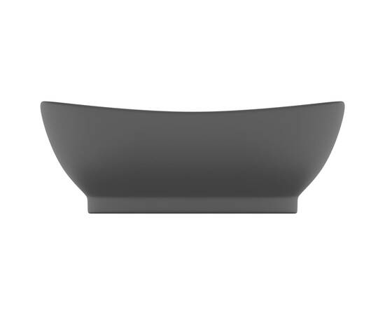Chiuvetă lux cu preaplin, negru mat, 58,5x39 cm ceramică, oval, 3 image