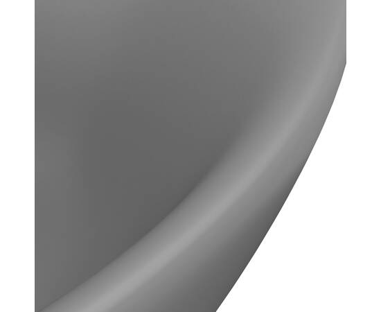 Chiuvetă lux cu preaplin gri închis mat 58,5x39cm ceramică oval, 5 image