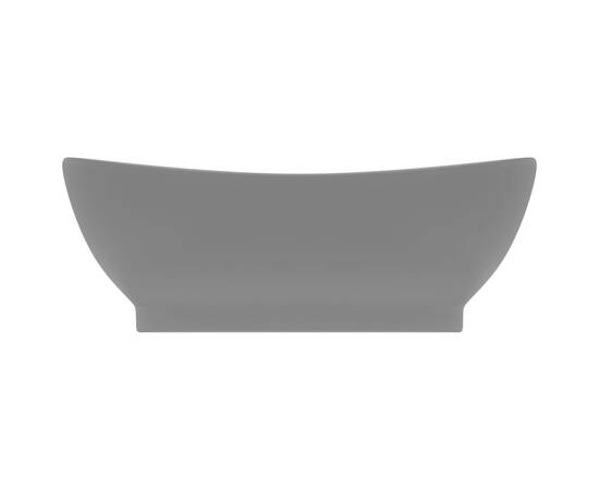 Chiuvetă lux cu preaplin gri închis mat 58,5x39cm ceramică oval, 3 image