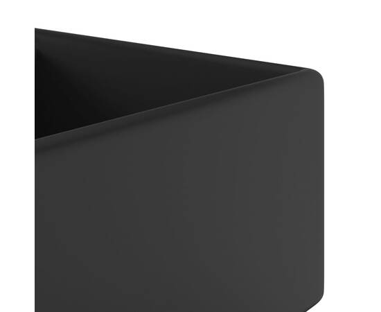 Chiuvetă lux cu preaplin negru mat, 41x41 cm, ceramică, pătrat, 5 image