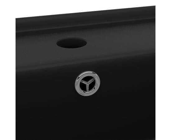 Chiuvetă lux cu preaplin negru mat, 41x41 cm, ceramică, pătrat, 6 image