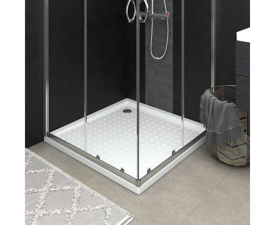 Cădiță de duș cu puncte, alb, 80x80x4 cm, abs