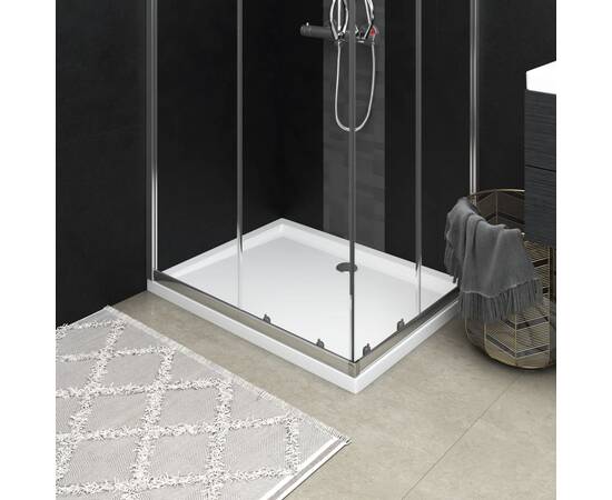 Cădiță de duș dreptunghiulară din abs, alb, 70x90 cm