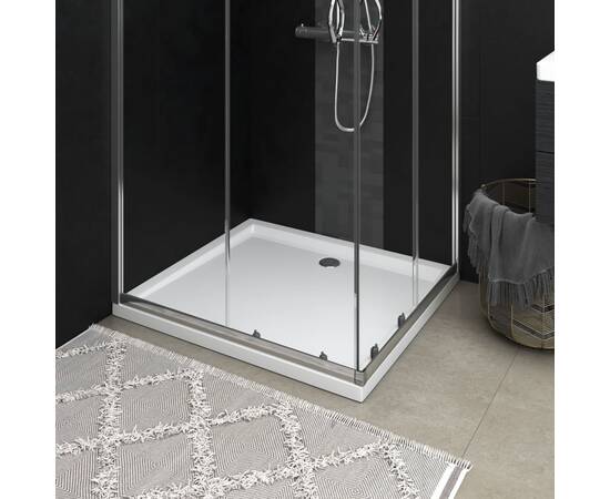 Cădiță de duș dreptunghiulară din abs, alb, 80x90 cm