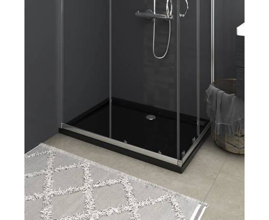 Cădiță de duș dreptunghiulară din abs, negru, 80 x 110 cm