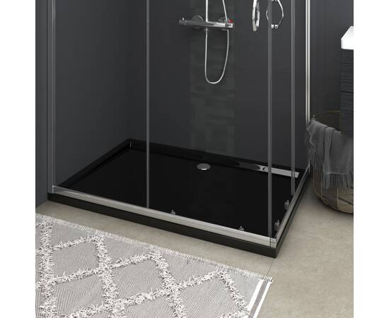 Cădiță de duș dreptunghiulară din abs, negru, 80x120 cm