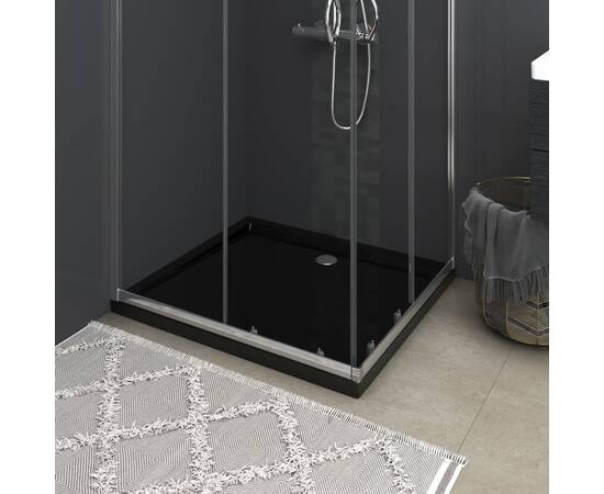 Cădiță de duș dreptunghiulară din abs, negru, 80x90 cm