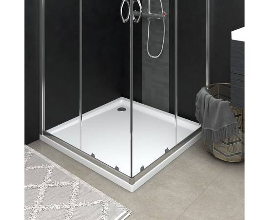 Cădiță de duș pătrată din abs, alb, 80x80 cm