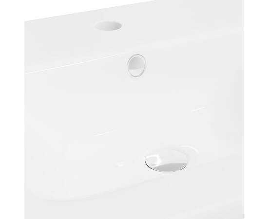 Chiuvetă încorporată cu robinet, alb, 42x39x18 cm, ceramică, 9 image