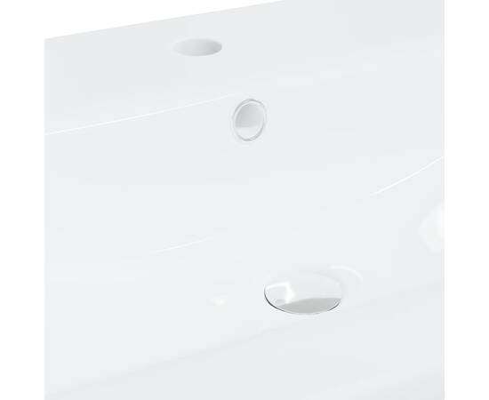 Chiuvetă încorporată cu robinet, alb, 61x39x18 cm, ceramică, 9 image
