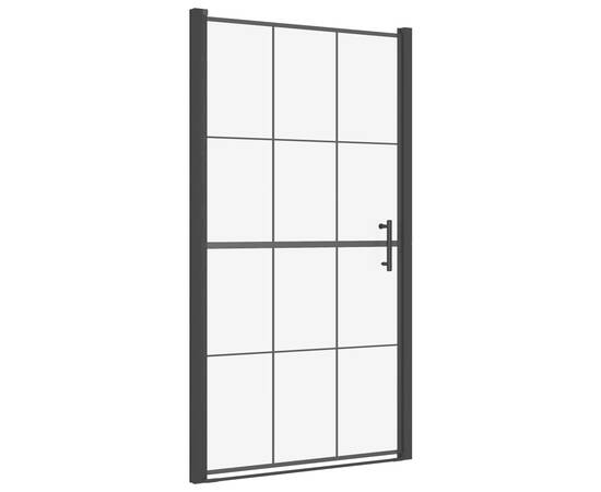 Ușă de duș, negru, 100 x 178 cm, sticlă securizată, 2 image
