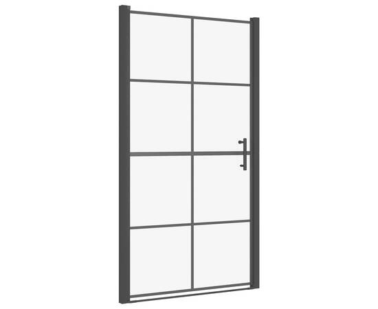 Ușă de duș, negru, 100 x 178 cm, sticlă securizată, 2 image