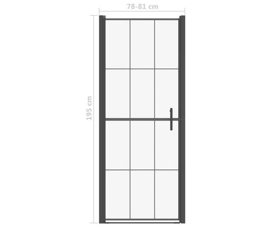 Ușă de duș, negru, 81 x 195 cm, sticlă securizată, 5 image