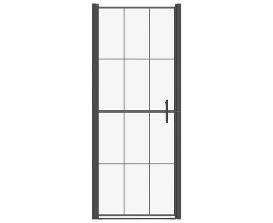 Ușă de duș, negru, 81 x 195 cm, sticlă securizată, 3 image