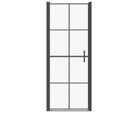 Ușă de duș, negru, 91 x 195 cm, sticlă securizată, 3 image