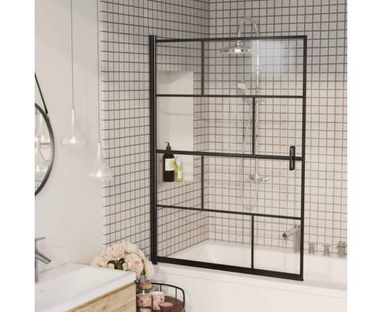 Cabină de duș, negru, 100x140 cm, esg