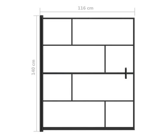 Cabină de duș, negru, 116x140 cm, esg, 5 image
