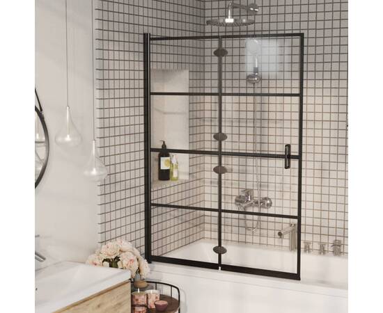Cabină de duș pliabilă, negru, 100x140 cm, esg, 3 image