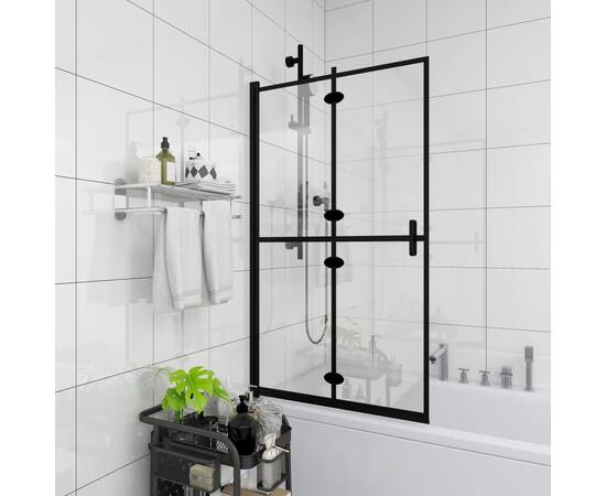 Cabină de duș pliabilă, negru, 100x140 cm, esg, 3 image