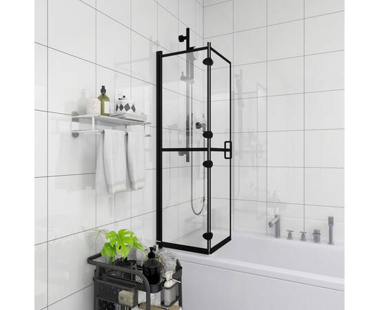 Cabină de duș pliabilă, negru, 120x140 cm, esg