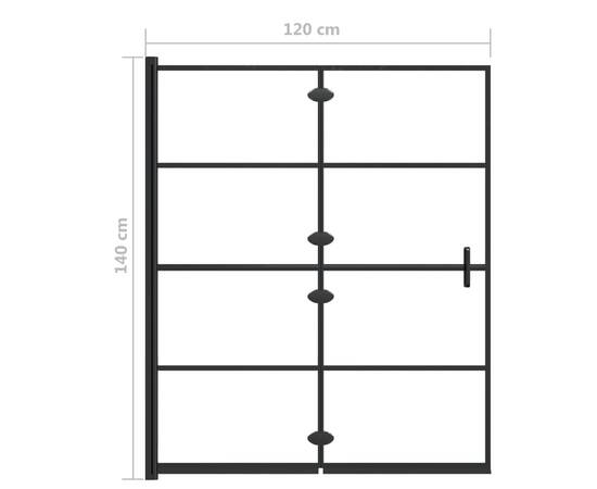 Cabină de duș pliabilă, negru, 120x140 cm, esg, 9 image