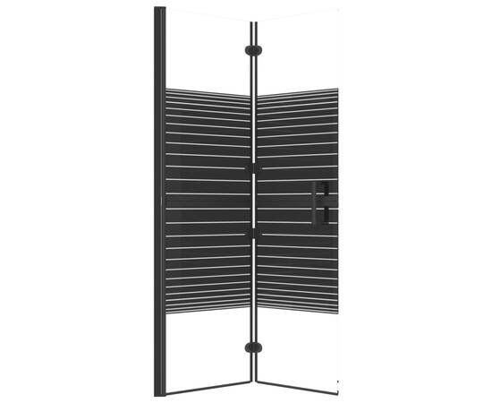 Cabină de duș pliabilă, negru, 80x140 cm, esg, 4 image