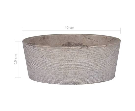 Chiuvetă, gri, Ø40x15 cm, marmură, 5 image