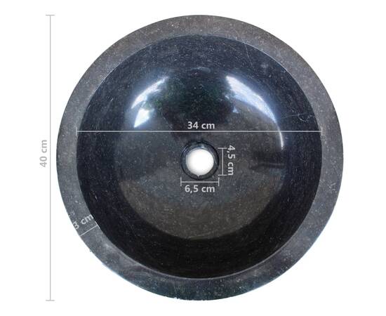 Chiuvetă, negru, 40 cm, marmură, 6 image