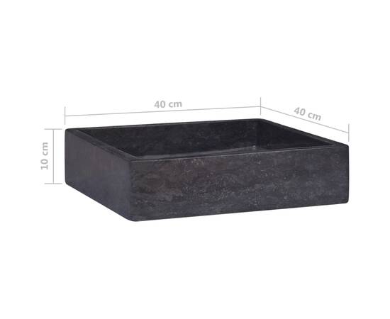 Chiuvetă, negru, 40x40x10 cm, marmură, 6 image