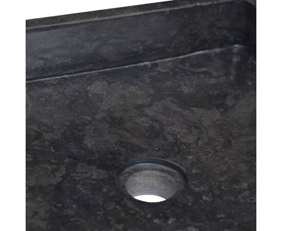 Chiuvetă, negru, 40x40x10 cm, marmură, 5 image