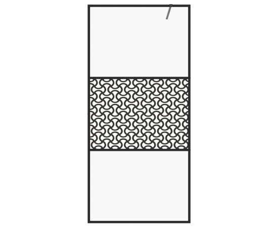 Paravan de duș walk-in negru 115x195 cm sticlă esg transparentă, 3 image