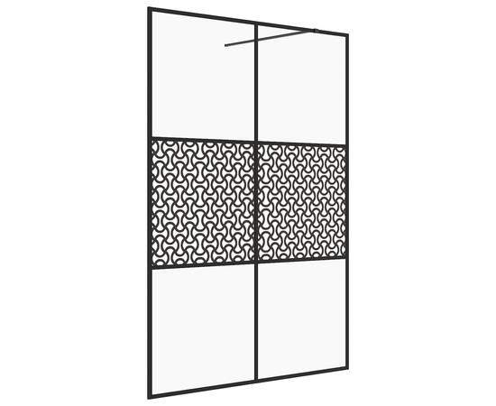Paravan de duș walk-in negru 140x195 cm sticlă esg transparentă, 2 image