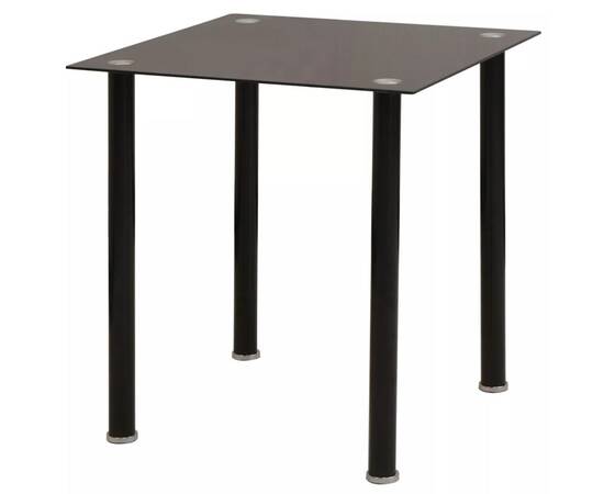 Set masă și scaune de bucătărie, trei piese, negru, 2 image