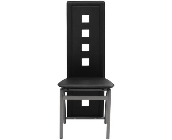 Set masă și scaune de bucătărie 7 piese, negru, 5 image