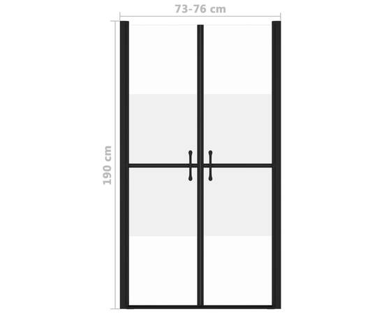 Ușă cabină de duș, jumătate mată, (73-76)x190 cm, esg, 5 image