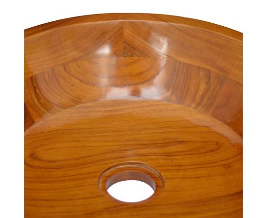 Chiuvetă, Φ40x10 cm, lemn masiv de tec, 5 image