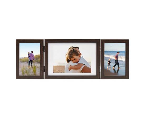 Ramă foto triplă, colaj, maro închis, 22x15 cm+2x(10x15 cm), 2 image
