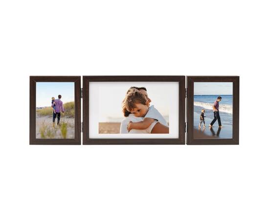 Ramă foto triplă, colaj, maro închis, 28x18 cm+2x(13x18 cm), 2 image