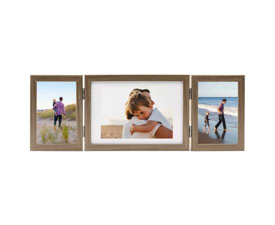 Ramă foto triplă, colaj, maro deschis, 22x15 cm+2x(10x15 cm), 2 image