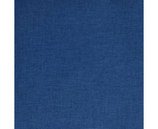 Scaune de bucătărie pivotante, 2 buc., albastru, textil, 3 image