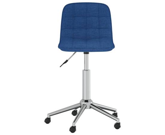 Scaune de masă pivotante, 2 buc., albastru, textil, 5 image