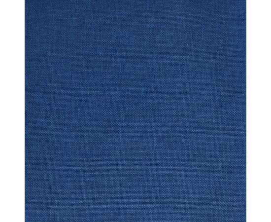 Scaune de masă pivotante, 2 buc., albastru, textil, 3 image