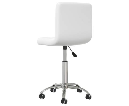 Scaun de birou pivotant, alb, piele ecologică, 6 image