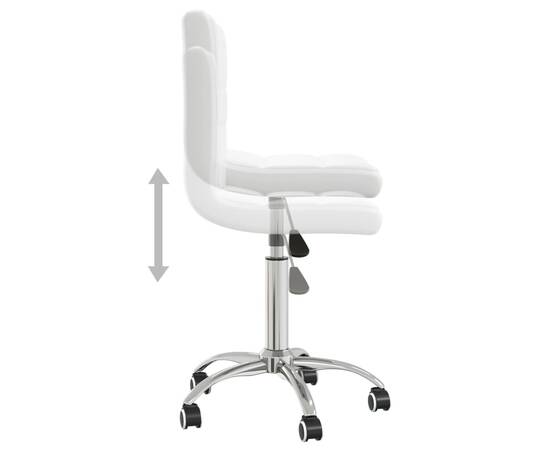 Scaun de birou pivotant, alb, piele ecologică, 7 image