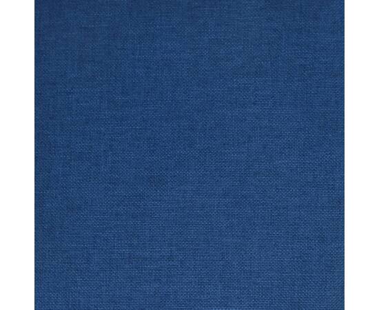 Scaune de masă pivotante, 2 buc., albastru, material textil, 3 image