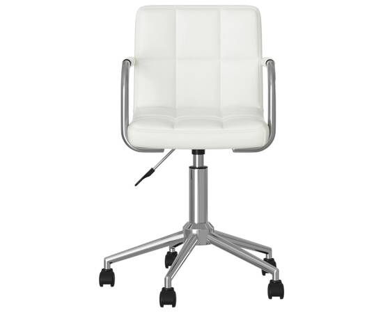 Scaun de birou rotativ, alb, piele ecologică, 4 image