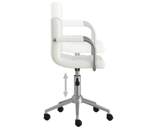 Scaun de birou rotativ, alb, piele ecologică, 7 image
